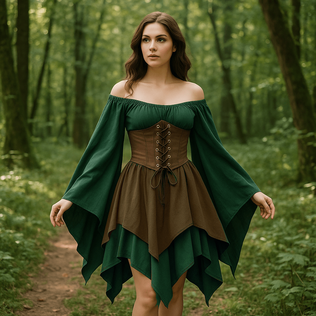 Women's Renaissance Corset Bell-Sleeve Dress – Black Dragon Fantasy Women's Renaissance Corset Bell-Sleeve Dress – Black Dragon Fantasy