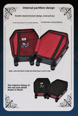 Gothic Coffin Rolling Suitcase – Medieval Vampire Travel Luggage with Cross Design for Gothic & Fantasy Travelers