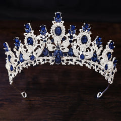 Royal Fantasy Crystal Crown – Baroque Medieval Queen Rhinestone Bridal Tiara for Cosplay & Renaissance Faire