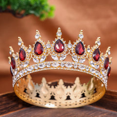 Royal Fantasy Crystal Crown – Medieval Queen Rhinestone Tiara for Cosplay