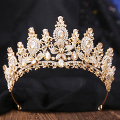 Royal Fantasy Crystal Crown – Baroque Medieval Queen Rhinestone Bridal Tiara for Cosplay & Renaissance Faire