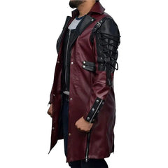 Men’s Steampunk Gothic Trench Coat – Punk Faux Leather Biker Jacket for Cosplay & Alternative Fashion