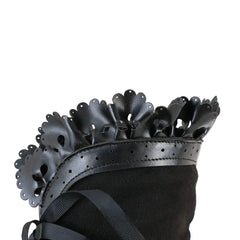 Women's Vintage Victorian Lace-Up Boots – Gothic Lolita Ruffle Trim High Heel Cosplay Shoes