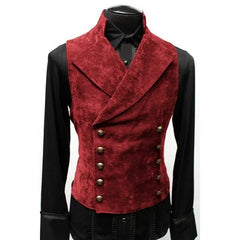 Victoriaans herenvest met dubbele rij knopen, opstaande kraag, slim fit Victoriaans herenvest met dubbele rij knopen, opstaande kraag, slim fit