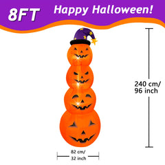 Halloween Inflatable Outdoor Decorations – LED Light-up Pumpkins, Ghosts, Spiders, Witch, & Grim Reaper Outdoor Holiday Display