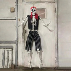 5.5FT Life-Size Poseable Pirate Skeleton – Realistic Full Body Halloween Decoration with Movable Joints