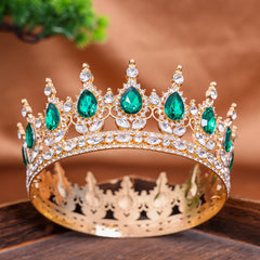 Royal Fantasy Crystal Crown – Medieval Queen Rhinestone Tiara for Cosplay