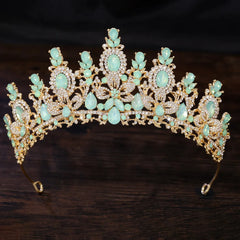 Royal Fantasy Crystal Crown – Baroque Medieval Queen Rhinestone Bridal Tiara for Cosplay & Renaissance Faire