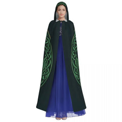 Women’s Hooded Tree of Life Cloak – Celtic Medieval Costume Cape for Witch & Elf Cosplay