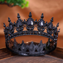 Royal Fantasy Crystal Crown – Medieval Queen Rhinestone Tiara for Cosplay