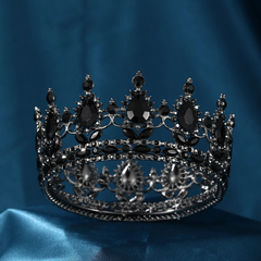 Royal Fantasy Crystal Crown – Baroque Medieval King & Queen Rhinestone Tiara for Cosplay, Weddings & Renaissance Faire