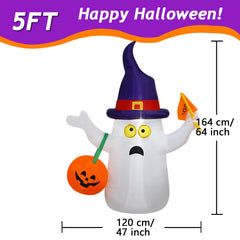 Halloween Inflatable Outdoor Decorations – LED Light-up Pumpkins, Ghosts, Spiders, Witch, & Grim Reaper Outdoor Holiday Display