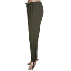 Men’s Laced Harem Pants – Renaissance LARP & Pirate Cosplay Trousers with Drawstring Waist