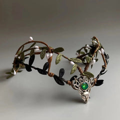 Elven Enchanted Forest Stag Tiara – Woodland Deer Crown Headpiece for Fairycore, Renaissance & Cosplay