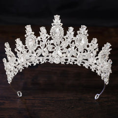 Royal Fantasy Crystal Crown – Baroque Medieval Queen Rhinestone Bridal Tiara for Cosplay & Renaissance Faire