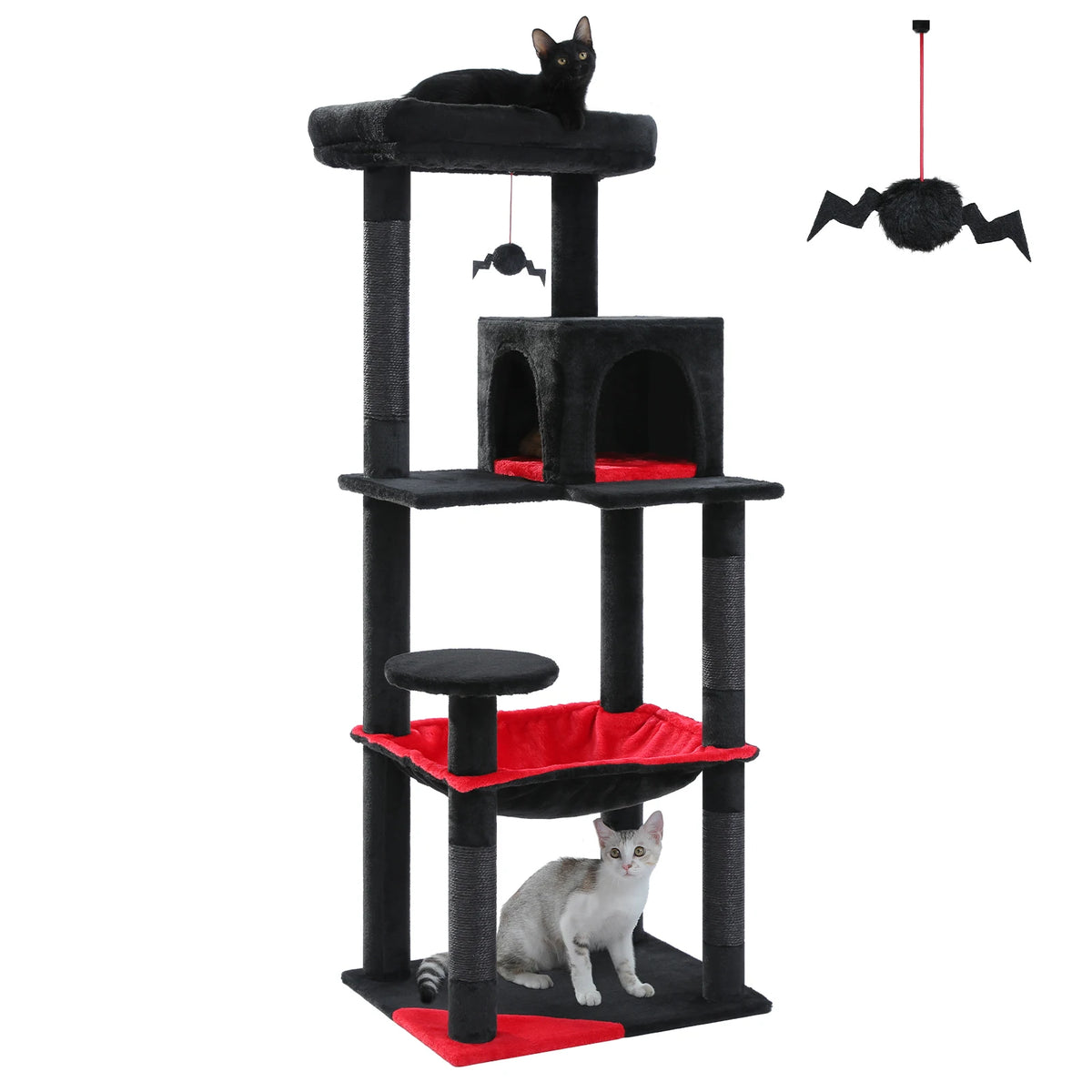 Gothic Cat Tree Tower – Multi-Level with Condo, Hammock, Sisal Scratching Posts & Top Perch