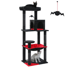 Gothic Cat Tree Tower – Multi-Level with Condo, Hammock, Sisal Scratching Posts & Top Perch