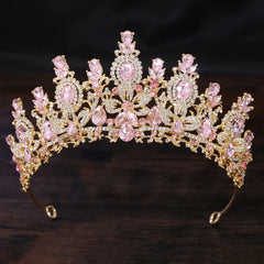 Royal Fantasy Crystal Crown – Baroque Medieval Queen Rhinestone Bridal Tiara for Cosplay & Renaissance Faire