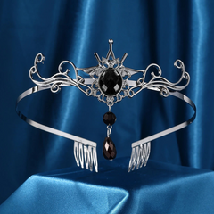 Royal Fantasy Crystal Crown – Baroque Medieval King & Queen Rhinestone Tiara for Cosplay, Weddings & Renaissance Faire