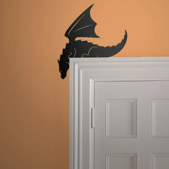 Medieval Dragon Wall Art – Black Iron Metal Fantasy Wall Hanging for Home, Office, or Outdoor Decor