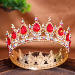 Royal Fantasy Crystal Crown – Medieval Queen Rhinestone Tiara for Cosplay