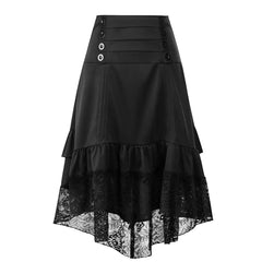 Women’s Gothic Steampunk High-Waist Lace Bustle Skirt – Victorian Pirate Cosplay & Renaissance Costume