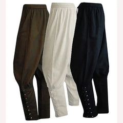 Men’s Laced Harem Pants – Renaissance LARP & Pirate Cosplay Trousers with Drawstring Waist