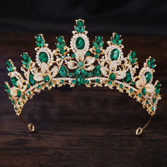 Royal Fantasy Crystal Crown – Baroque Medieval Queen Rhinestone Bridal Tiara for Cosplay & Renaissance Faire