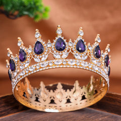 Royal Fantasy Crystal Crown – Medieval Queen Rhinestone Tiara for Cosplay