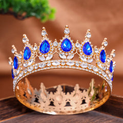 Royal Fantasy Crystal Crown – Medieval Queen Rhinestone Tiara for Cosplay