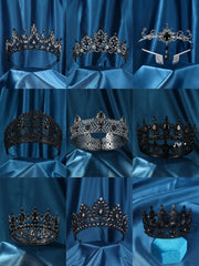 Royal Fantasy Crystal Crown – Baroque Medieval King & Queen Rhinestone Tiara for Cosplay, Weddings & Renaissance Faire