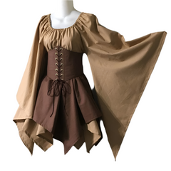 Women’s Renaissance Corset Bell-Sleeve Dress