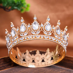 Royal Fantasy Crystal Crown – Medieval Queen Rhinestone Tiara for Cosplay