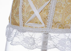 Women’s Lace-Embroidered Off-Shoulder Overbust Corset Blouse – Victorian Renaissance Fantasy Bustier Top