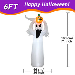 Halloween Inflatable Outdoor Decorations – LED Light-up Pumpkins, Ghosts, Spiders, Witch, & Grim Reaper Outdoor Holiday Display