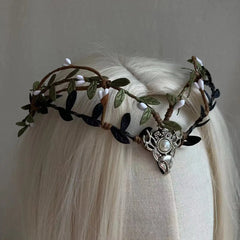 Elven Enchanted Forest Stag Tiara – Woodland Deer Crown Headpiece for Fairycore, Renaissance & Cosplay