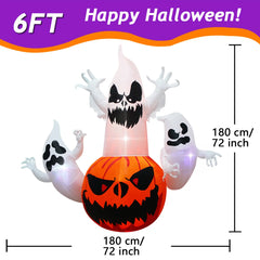 Halloween Inflatable Outdoor Decorations – LED Light-up Pumpkins, Ghosts, Spiders, Witch, & Grim Reaper Outdoor Holiday Display