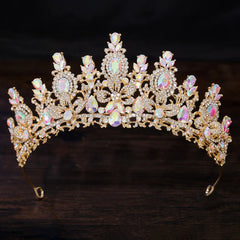 Royal Fantasy Crystal Crown – Baroque Medieval Queen Rhinestone Bridal Tiara for Cosplay & Renaissance Faire