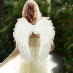 Dreamy Angel Wings & Halo Set — Wearable Costume Feather Wings with Halo Headband for Cosplay, Halloween, Photo Props & Festivals