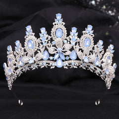 Royal Fantasy Crystal Crown – Baroque Medieval Queen Rhinestone Bridal Tiara for Cosplay & Renaissance Faire