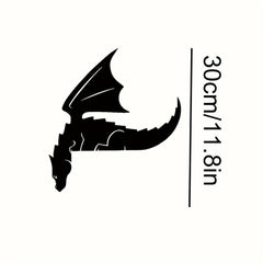 Medieval Dragon Wall Art – Black Iron Metal Fantasy Wall Hanging for Home, Office, or Outdoor Decor