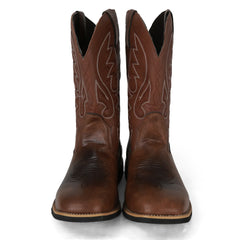 Men’s Classic Western Cowboy Boots – Handmade Faux Leather Mid-Calf Embroidered Riding Boots