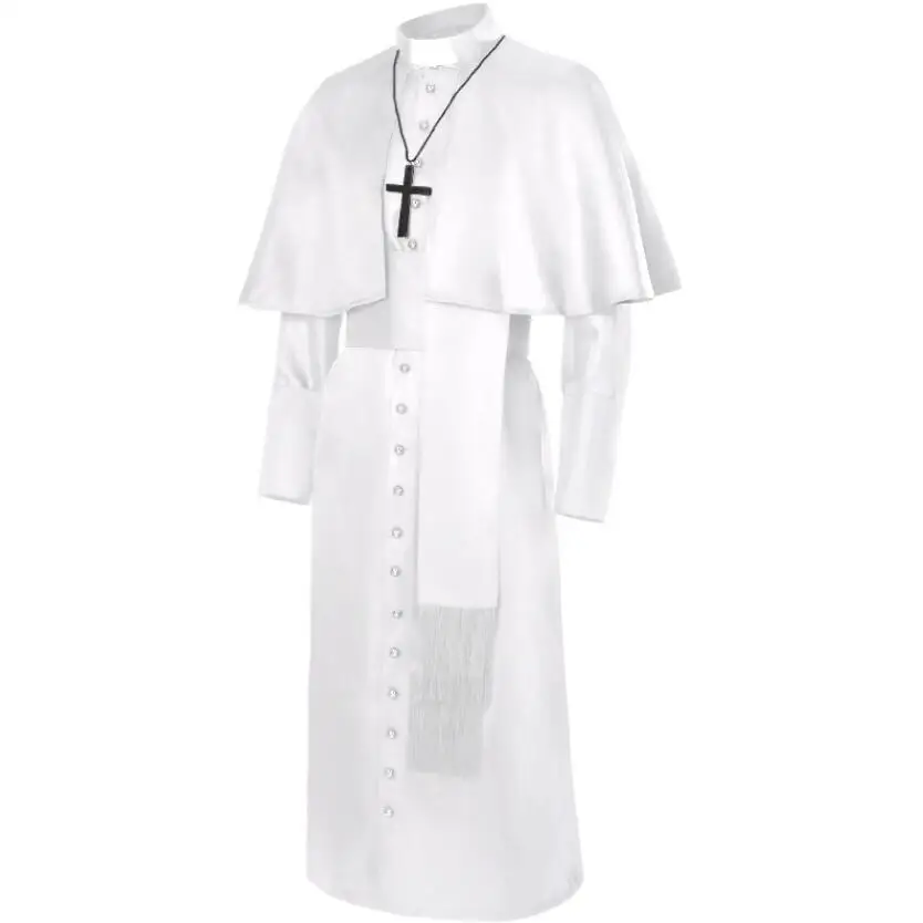 Men's Gothic Clerical Cassock – Medieval Catholic Priest Costume – Black Dragon Fantasy Men's Gothic Clerical Cassock – Medieval Catholic Priest Costume – Black Dragon Fantasy