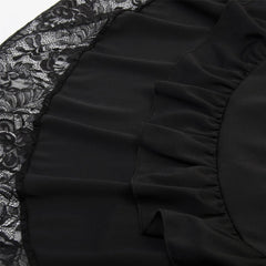 Women’s Gothic Steampunk High-Waist Lace Bustle Skirt – Victorian Pirate Cosplay & Renaissance Costume