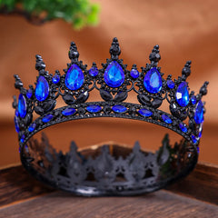Royal Fantasy Crystal Crown – Medieval Queen Rhinestone Tiara for Cosplay