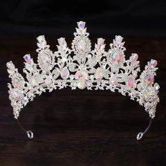 Royal Fantasy Crystal Crown – Baroque Medieval Queen Rhinestone Bridal Tiara for Cosplay & Renaissance Faire