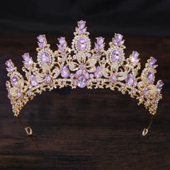 Royal Fantasy Crystal Crown – Baroque Medieval Queen Rhinestone Bridal Tiara for Cosplay & Renaissance Faire