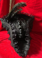 Women’s Steampunk Gothic Skull & Feather Tricorn – Medieval & Renaissance Pirate Hat