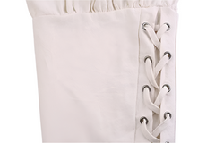 Men’s Laced Harem Pants – Renaissance LARP & Pirate Cosplay Trousers with Drawstring Waist