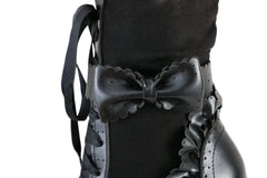 Women's Vintage Victorian Lace-Up Boots – Gothic Lolita Ruffle Trim High Heel Cosplay Shoes